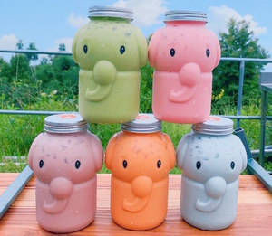 Custom Cute Cartoon <b>Dog</b> Shaped 250ml 350ml 500ml Milk Juice Pet <b>Bottle</b> Plastic Beverage <b>Bottles</b> with Aluminum Screw Caps - Product Image 4