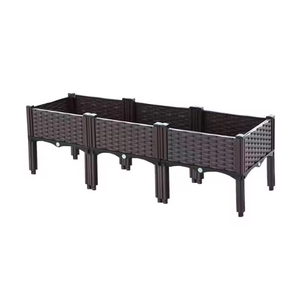 Pot de fleurs <span class=keywords><strong>en</strong></span> plastique pour toit, bac de plantation de légumes familial, <span class=keywords><strong>jardinière</strong></span> de balcon extérieur, <span class=keywords><strong>jardinière</strong></span> <span class=keywords><strong>en</strong></span> <span class=keywords><strong>résine</strong></span> marron - Product Image 6