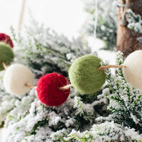 Nouveauté 2024, boules de décoration de Noël intérieures écologiques en laine 100%, tendance, taille personnalisable, emballées
