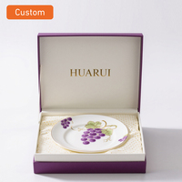 Ensemble d'assiettes en céramique avec logo personnalisé, OEM ODM, vente en gros, assiettes à dîner en porcelaine, bord doré, vaisselle, hôtel, restaurant, directement de l'usine