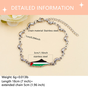 Braccialetto di gioielli palestinesi di lusso Gaza Flag Oil Drop Moon bracciale uomini e donne <span class=keywords><strong>Baita</strong></span> - Product Image 4