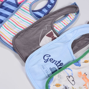 Baberos para bebés de 0 a 1 año de edad, 100% algodón, botón de dibujos animados, Baberos ecológicos para niños pequeños, fabricante de ventas transfronterizo al por mayor - Product Image 3