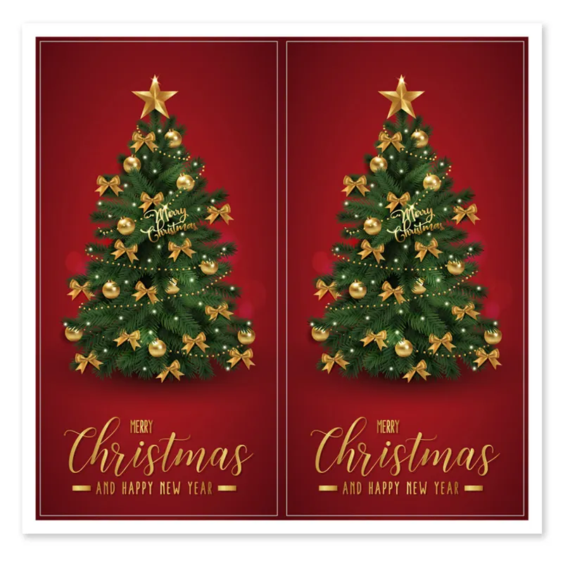100 adet noel tatil çıkartma kart sevimli tatil paketi etiket zarf için mutlu yeni yıl etiket el yapımı ürünler
