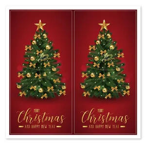 100 Pieces Christmas Holiday Stickers for Card Cute Holiday Package Sticker for Envelope Happy New Year Label for Handmade Goods
