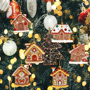 Colgantes de Casa de pan de jengibre, adorno colgante de árbol de Navidad 2024, Navidad, decoración del hogar, regalo de Año Nuevo 2025 - Product Image 3
