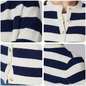 Custom Knitted Women's <b>Cardigan</b> Crew Neck Long Sleeves Knitted <b>Cardigan</b> <b>Sweater</b> for Autumn Winter - Product Image 5