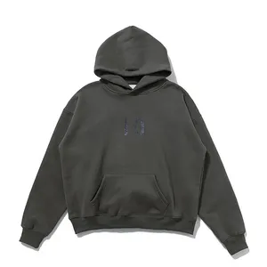 Custom Sweatshirt Hooded Rhinestones Hoodie Manufacturer Street Black Thick Mans Winter Wear Full Pullover Hoodies