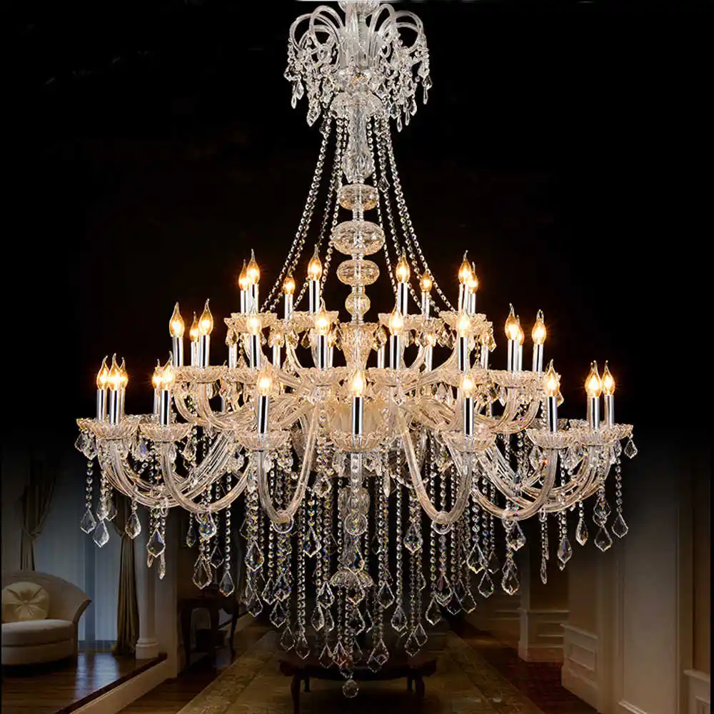 Luxury hotel kronleuchter living room dining room ceiling pendant light modern crystal germany chandelier