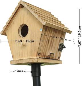 Houten Vogelnest Hangend Vogelhuisje Nestkast Voor Wilde Vogel Miniatuur Huis Houten Buiten Vogelhuis - Product Image 2