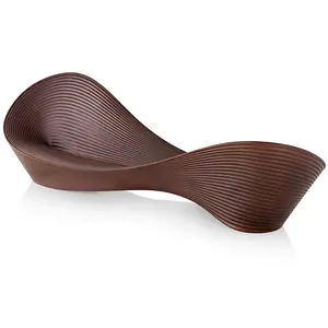 Banc de jardin moderne en fibre de verre pour zone d'attente d'aéroport, style Folly, avec accoudoirs et dossier en vis - Product Image 1