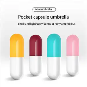 Mini Capsule Umbrella Anti UV Vinyl Sunscreen With Case Rain Umbrellas Portable Sun Block Pocket Umbrella