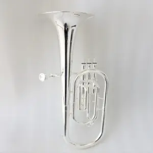 Cuerno de alto de marcha Chapado en plata, instrumento de calidad, cuerpo de latón