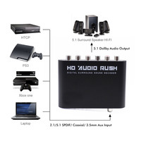Decodificador de Audio 5.1 CH, SPDIF Coaxial a RCA DTS AC3, Amplificador Digital Óptico, Convertidor Analógico, Amplificador de Audio HD para