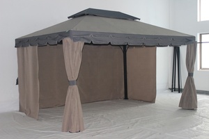 Gazebo en métal à cadre en alliage d'aluminium de luxe de taille personnalisée en <span class=keywords><strong>bois</strong></span> naturel traité sous pression pour voitures garages auvents carports - Product Image 2