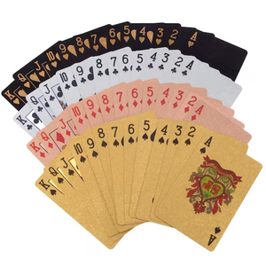 Cartes à jouer de poker en plastique PVC 100% personnalisées en usine, jeu de cartes à jouer de poker standard de casino imperméable, dorées - Product Image 6