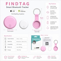 Traceur GPS ABS avec Bluetooth pour Android et iOS, portée sans fil de 70 m, batterie de 240 mAh, USB 2.0, faible consommation