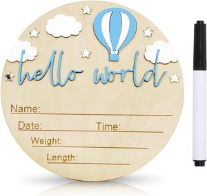 Ornamento in Legno Milestone Baby Birth Stats, Decorazione Fai-da-te per Cameretta con Nome, Data, Peso e Altezza, Artigianato in Legno, Insegne da Parete - Product Image 5
