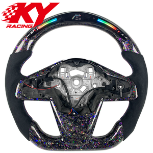 Volante Deportivo Personalizado con Fibra de Carbono Forjada, Cuero de Gamuza y Luces LED de RPM para BMW X1 Xdrive F48 X2 X3 F30 F82 F10 M3 M4 - Product Image 1