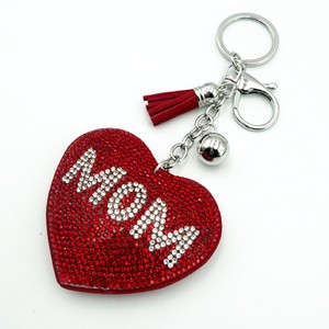 Bling Rhinestone Heart-Shaped Keychain Crystal Bag Charms Car <b>Keys</b> Pendant Mom Letters Tassel <b>Key</b> <b>Rings</b> for Mother's Day Gift - Product Image 5