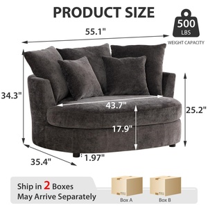 Лидер продаж, угольный стул из синели, с 3 большими подушками и 2 маленькими подушками для детской спальни, гостиной, гостиной - Product Image 2