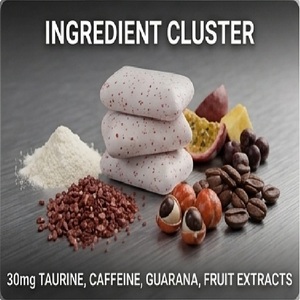 Goma de Mascar Energética Personalizada OEM en Oferta, Suplemento de Cafeína y Taurina, Golosina Funcional con Sabor a Frutas - Product Image 3