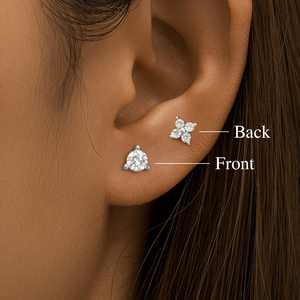 Clous d'oreille labret réversibles en argent sterling 925, motif fleur et éclair, avec zircon cubique à filetage interne, 16G - Product Image 6