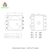 Chip LED Smd RGBW 4-in-1 5050 Kecerahan Tinggi untuk Lampu Strip RGBW Fotografi & Pencahayaan Suasana
