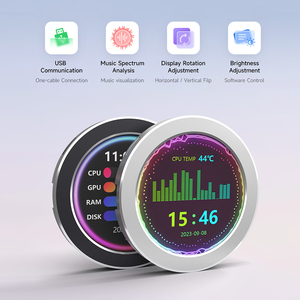 2.1/ 2.8 pouces <span class=keywords><strong>PC</strong></span> Stat Display USB Drive-Free Water-Cooled System Monitor Sensor Panel Round Secondary Screen avec Sound Pickup - Product Image 3