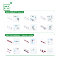 Joint d'étanchéité latéral pour porte de douche sans cadre Doorplus, en plastique, avec colle forte, étanche, durable, installation facile