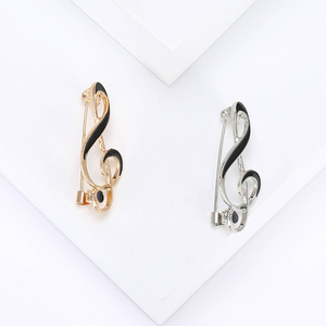 Broches en strass pour femmes et unisexe, épingles en émail motif note de musique de piano, pour banquets, fêtes, sacs à dos, cadeaux, accessoires de bijouterie - Product Image 5