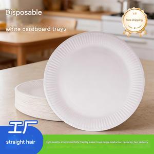 Assiettes en papier blanches personnalisées écologiques jetables de 6, 7, 8, 9 pouces, non enduites, avec impression personnalisée - Product Image 6