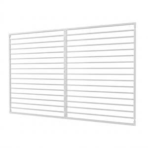 Portail à double battant traditionnel blanc thermolaqué pour usage extérieur, durable, installation facile - Product Image 1
