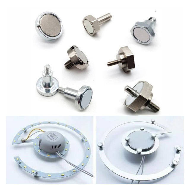 Permanent Industrial LED Display Neodymium Magnet Modules Block with Welding Indoor Outdoor M4 M3 Magnetic Column Screw