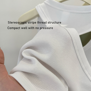 Camisetas sin mangas de algodón transpirable para <span class=keywords><strong>mujer</strong></span>, de moda, con alto soporte, para yoga y deportes, serie de ropa deportiva casual para chicas. - Product Image 3