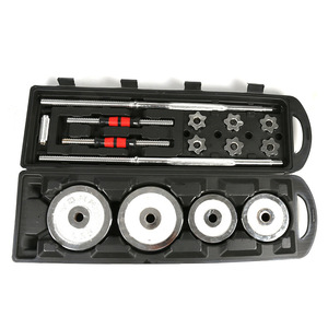 Set di manubri e bilancieri in ghisa verniciata a forno, doppio uso, per allenamento fitness e sollevamento pesi da uomo - Product Image 1