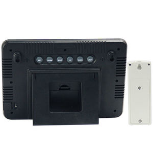 Hiển thị màu kỹ thuật số Trạm thời tiết không dây đồng hồ nguyên tử với áp suất khí quyển dự báo lịch đèn nền có thể điều chỉnh - Product Image 4