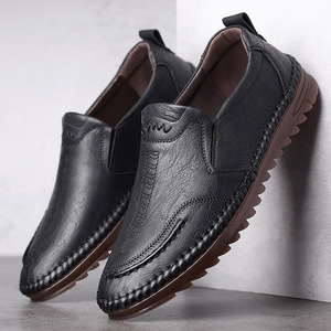 Mocasines de Cuero para Hombre, Estilo Slip-On, Punta Redonda, Forro de Malla, Suela de Goma, Zapatos Casuales para Todas las Temporadas - Product Image 4