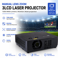 Fournisseur professionnel de projecteurs laser 3LCD 7200 ANSI Lumens Wuxga avec fusion des images pour les attractions des parcs à thème