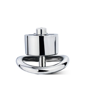 FRRK <b>Thick</b> Flat Metal Male Chastity Device with Catheter Penis Lock in Lust Hole Design Chastity Device Penis Cage Sex Toys - Product Image 6