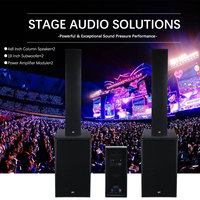 Set Speaker Kolom DBK 4x8 Inch dengan Amplifier dan Subwoofer 18 Inch Sistem PA DJ untuk Gereja, Konser, dan Pesta