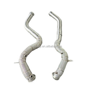 Pour Mercedes Benz W213 E63 E63s Gt63 <span class=keywords><strong>Gt63s</strong></span> <span class=keywords><strong>Amg</strong></span> 4.0t tuyau de descente droit à débit libre avec système d'échappement à enveloppe thermique - Product Image 2