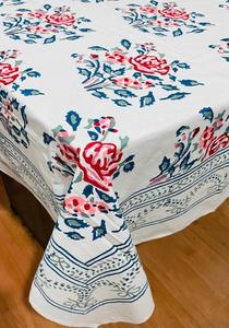 Best Wholesale Handprinted Cotton <b>Tablecloth</b> Elegant Floral Lace Cover for Home or <b>Party</b> Handblock Printed Dining Table Cover - Product Image 5