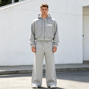 Cropped hoodie men's <b>sets</b>,3D Embroidered acid washed Streetwear Hoodie <b>Sweatpants</b> <b>Sets</b> for Men,100% Cotton Tracksuit men clothes - Product Image 5