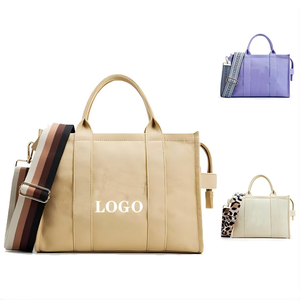 Sac fourre-tout d'été grande capacité style japonais vintage avec logo personnalisé, sac à bandoulière en <span class=keywords><strong>cuir</strong></span> PU tendance pour <span class=keywords><strong>femme</strong></span> - Product Image 1