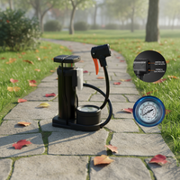 Mini pompe à vélo portable haute pression 140 PSI, pompe manuelle en alliage d'aluminium avec manomètre pour le cyclisme sur route et VTT