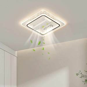 Quạt sang trọng ánh sáng vuông phòng ngủ 6 tốc độ trang trí lõm thông minh không cánh quạt trần với ánh sáng cho phòng khách phòng ngủ - Product Image 5