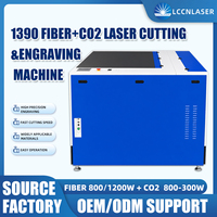 Machine à découper au laser CO2 à fibre LCCNLASER, découpe de métaux, gravure de non-métaux, équipement à double technologie 1390, bois, acrylique, cuir