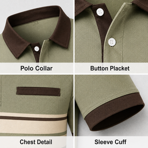 Polo de Golf Personalizado con Bloques de Color y Rayas para <span class=keywords><strong>Hombre</strong></span>, Camisetas Elásticas para Juegos de Fin de Semana, Uniformes de Equipo OEM ODM - Product Image 5