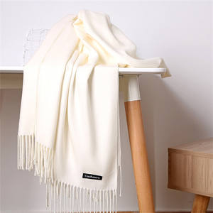 وشاح كاشميمي سميك للخريف والشتاء للنساء متعدد الاستخدامات بلون واحد طويل من الكشميرية - Product Image 2