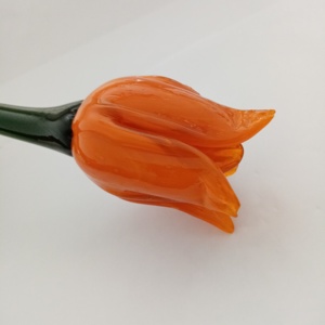 Flor de rosa de cristal hecha a mano, decoración, flor de <span class=keywords><strong>murano</strong></span> marrón, larga, venta al por mayor - Product Image 3